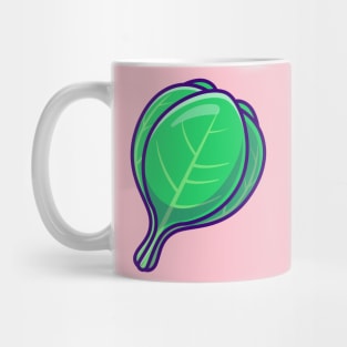 Mustard Green Pakcoy Vegetable Cartoon Mug